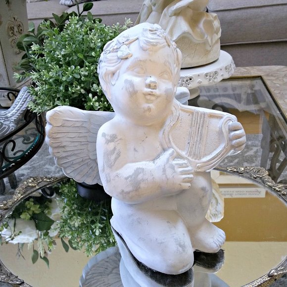 BEAUTIFUL VINTAGE Shabby CHIC ANGEL Cherub